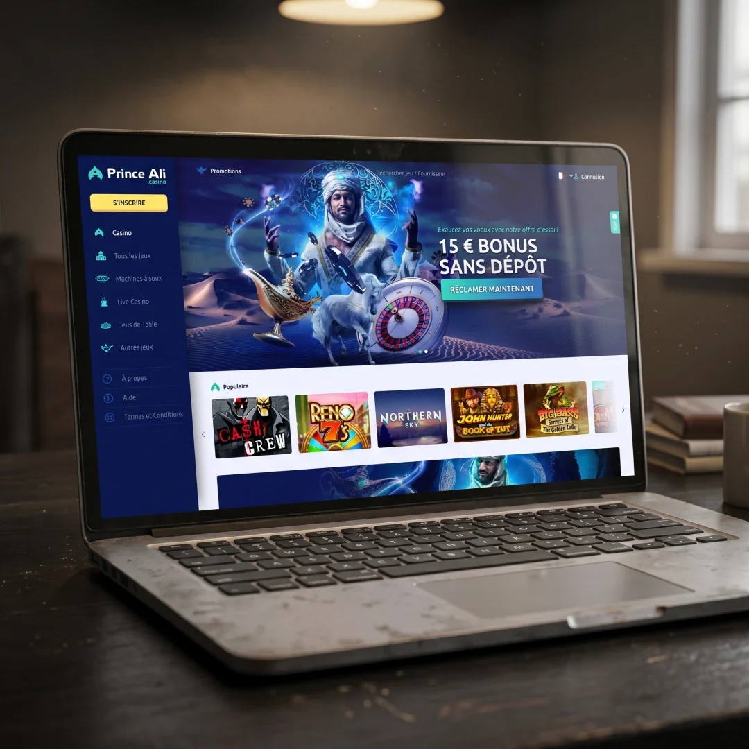 Prince Ali casino bonus sans dépôt 15 €