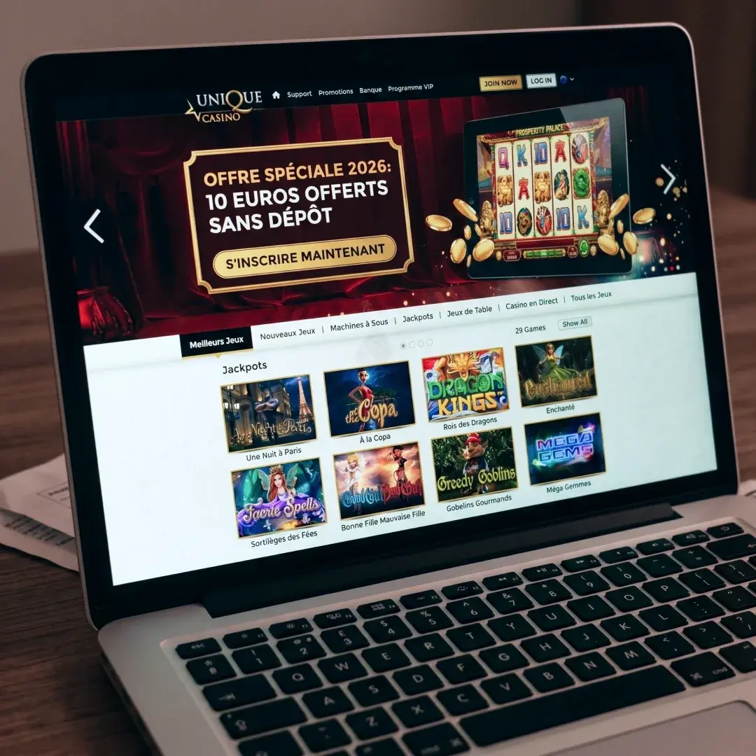 Unique Casino 10 euros offert sans dépôt 2026